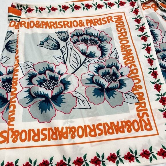 Commence Lightweight Wrap Skirt Women's Size Large Floral Paris Rio Print - Picture 4 of 10